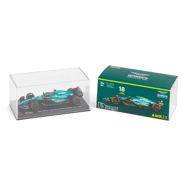 Bburago F1 Aston Martin 2023 AMR23 With Stroll Helmet 1:43 Scale Model