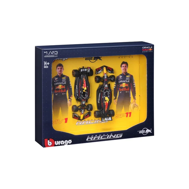 Bburago F1 Red Bull Racing RB20 2024 Two Pack Verstappen And Perez 1:43 Scale Model Set