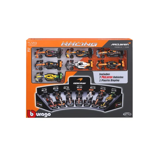 Bburago F1 Mclaren 1:43 Scale Deluxe Gift Set With Display Stand