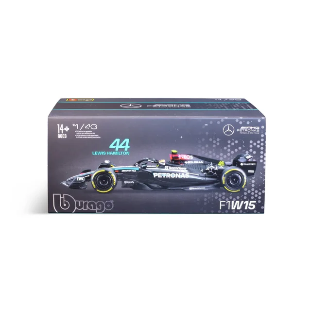 Bburago F1 Mercedes AMG W15 2024 With Hamilton Helmet 1:43 Scale Model