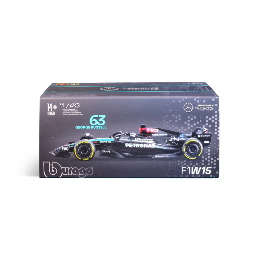 Bburago F1 Mercedes AMG W15 2024 With Russell Helmet 1:43 Scale Model Image 1