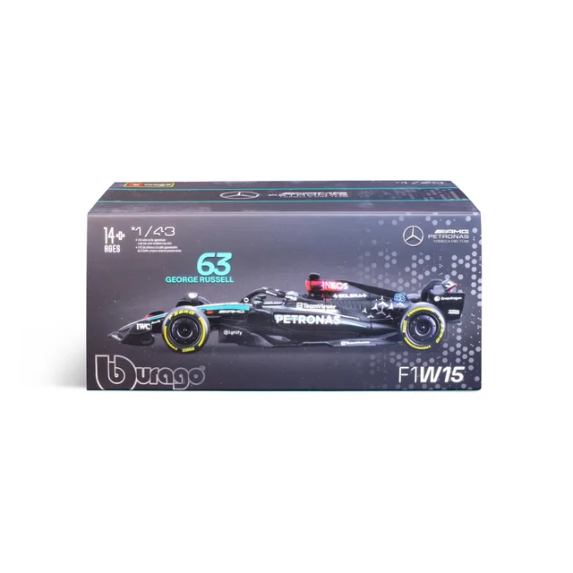 Bburago F1 Mercedes AMG W15 2024 With Russell Helmet 1:43 Scale Model