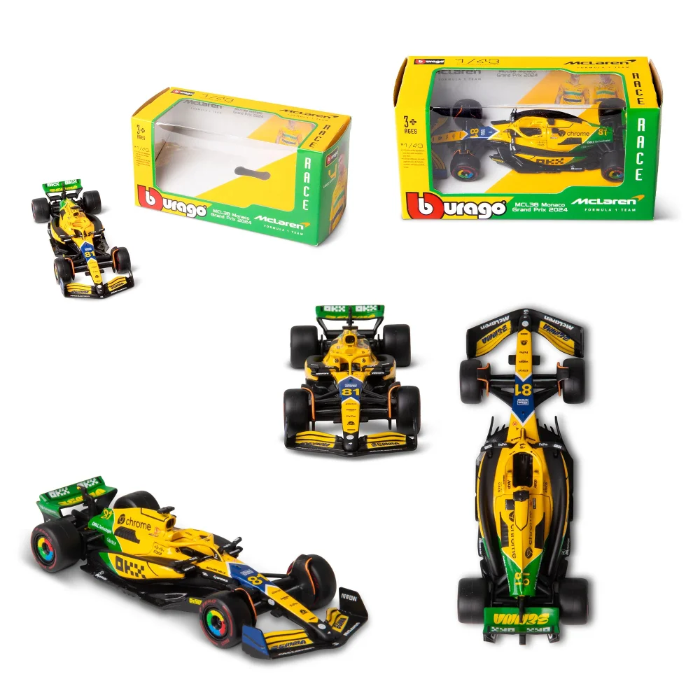 Bburago F1 Mclaren MCL38 2024 Piastri Senna Livery 1:43 Scale Collectible Model Image 1