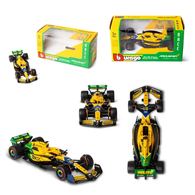 Bburago F1 Mclaren MCL38 2024 Piastri Senna Livery 1:43 Scale Collectible Model