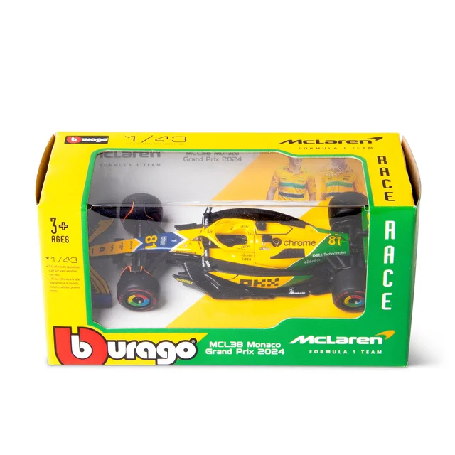 Bburago F1 Mclaren MCL38 2024 Piastri Senna Livery 1:43 Scale Collectible Model