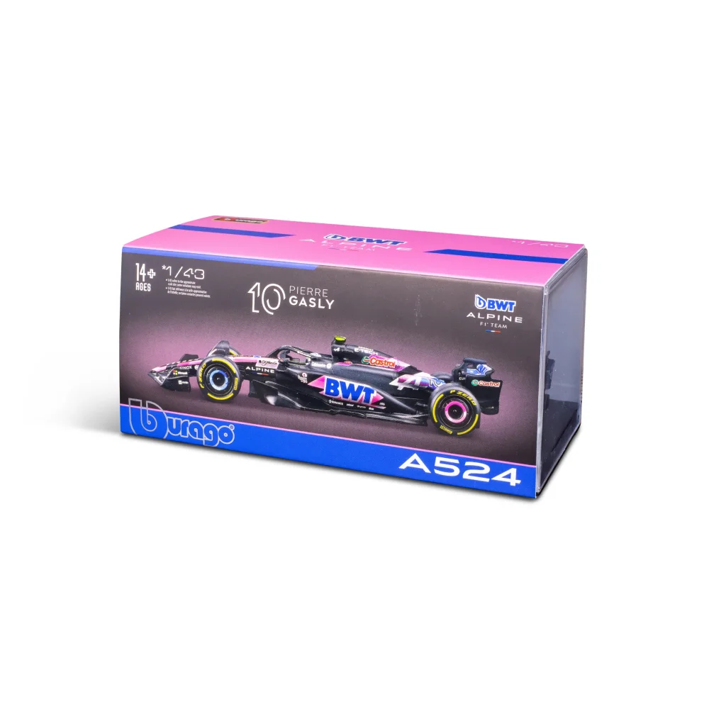 Bburago F1 BWT Alpine F1 Team A524 2024 With Gasly Helmet 1:43 Scale Model Image 1