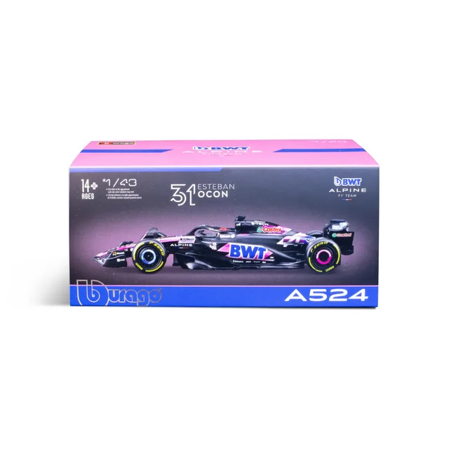 Bburago F1 BWT Alpine F1 Team A524 2024 With Ocon Helmet 1:43 Scale Model