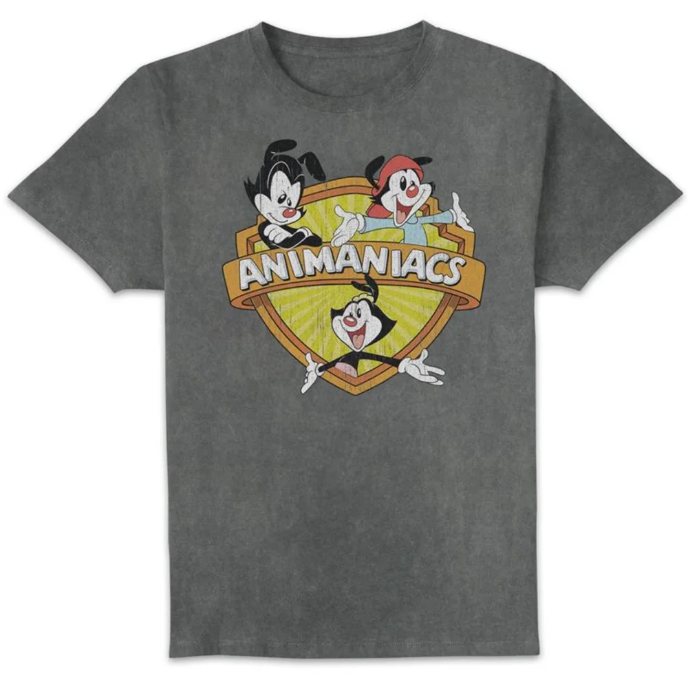 Animaniacs Retro Logo Unisex T-Shirt - Black Acid Wash - L Image 1