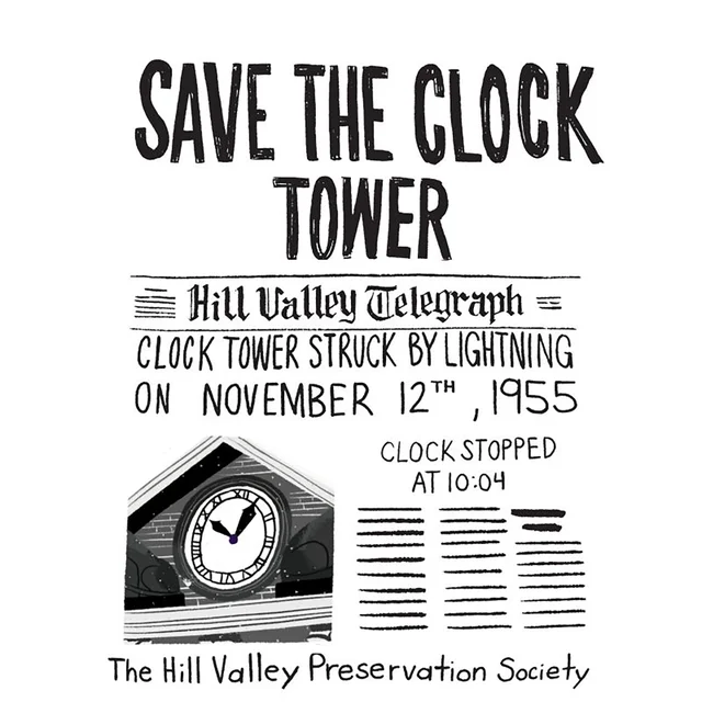 Back To The Future Save The Clock Tower Unisex T-Shirt - White