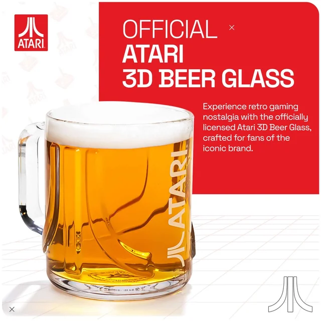 Official Atari 3D Beer Glass 1 Pint/600ml