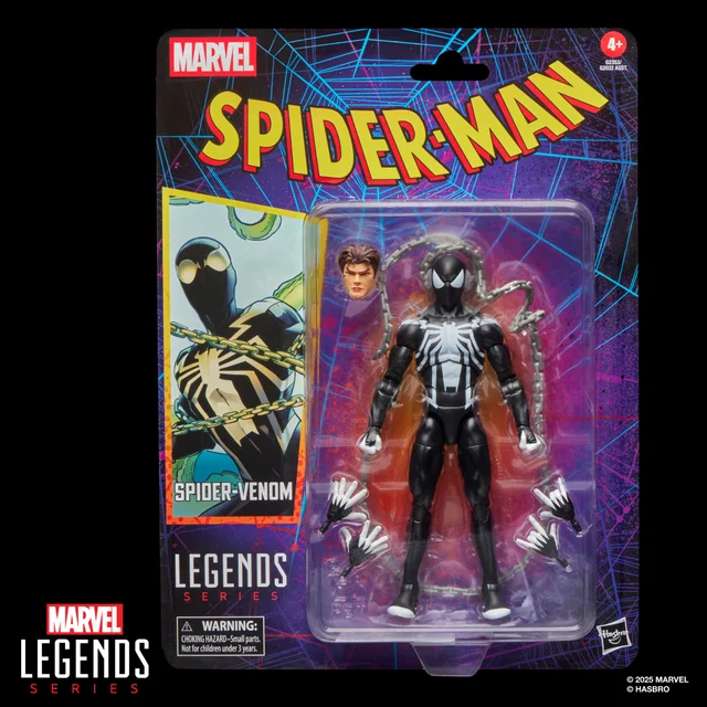 Hasbro Marvel Legends Series Spider-Venom, Retro Cardback Spider-Man Comics Action Figure