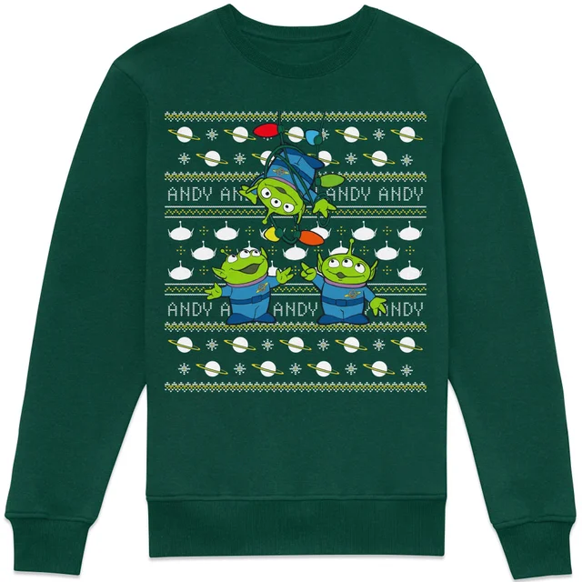 Disney Toy Story Aliens Christmas Jumper 2025 Sweatshirt - Green