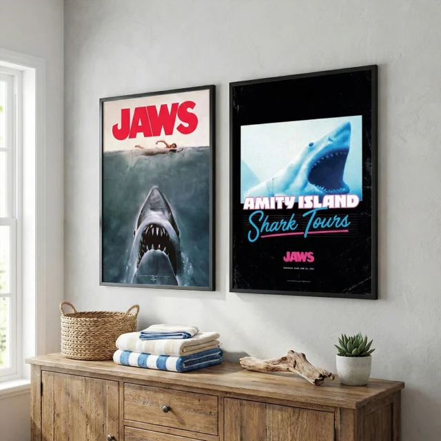 Jaws Double Feature: Premium Giclée A2 2-Pack with Black Frames