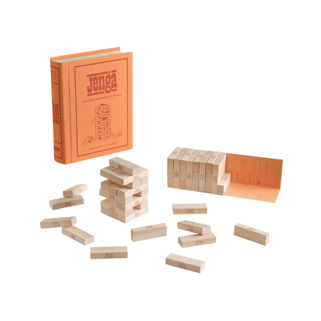 WS Game Company Jenga Vintage Bookshelf Edition Board Game