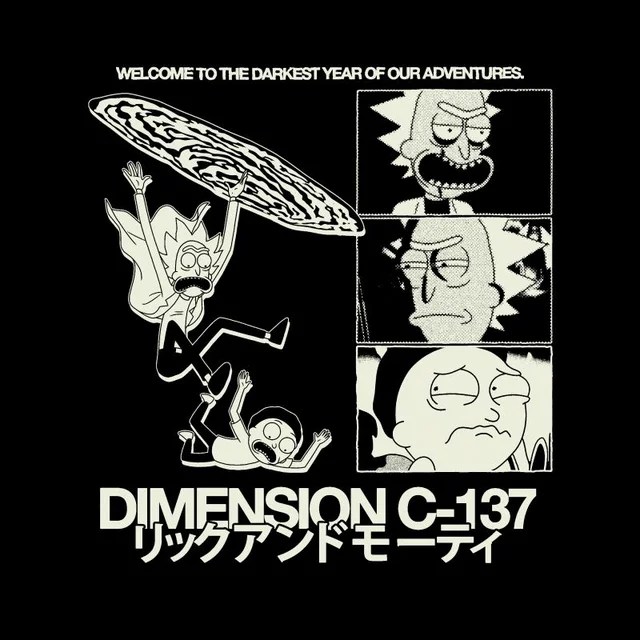 Rick and Morty Darkest Year Of Our Adventures Unisex T-Shirt - Black