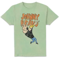 Cartoon Network Johnny Bravo Unisex T-Shirt - Mint Acid Wash - undefined undefined
