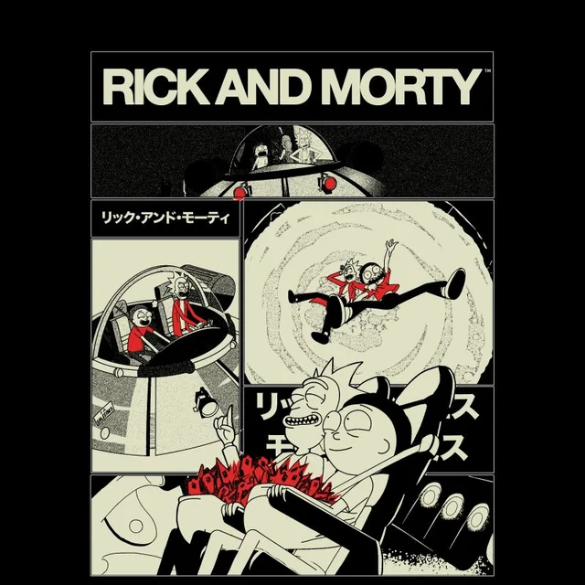 Rick and Morty Comic Strip Unisex T-Shirt - Black