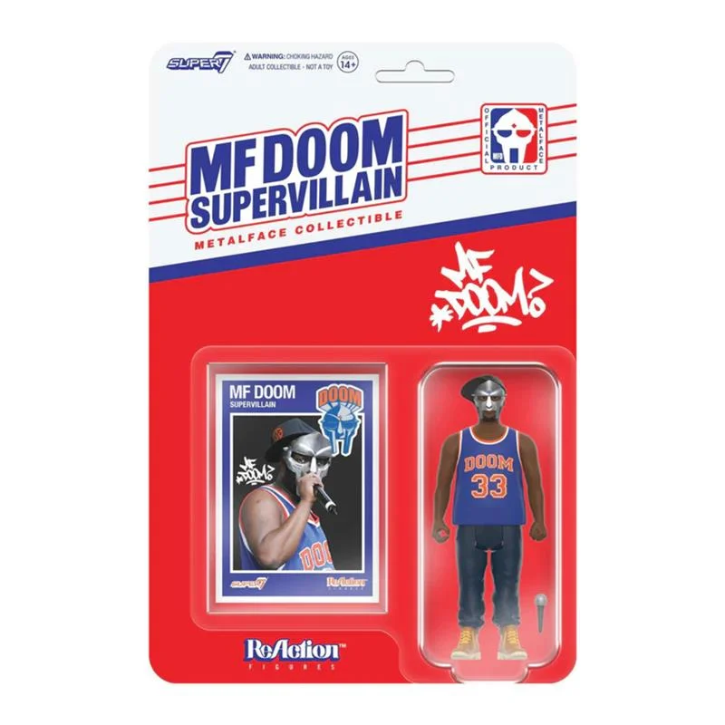 MF DOOM Supervillain Metalface Super7 ReAction Figure & Collectable Trading Card Image 1