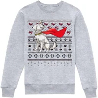 Superman Krypto Christmas Sweatshirt - Grey - undefined undefined