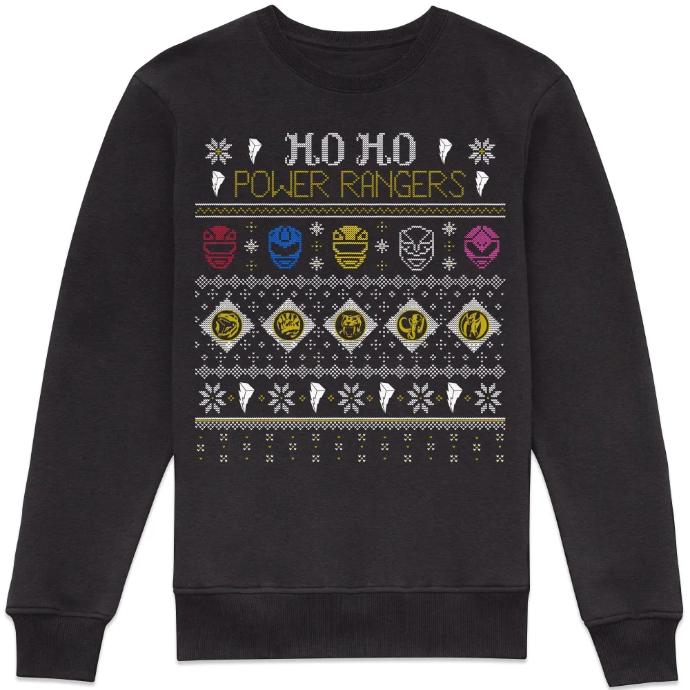 Power Rangers Stitch Christmas Sweatshirt - Black - XS Image 1