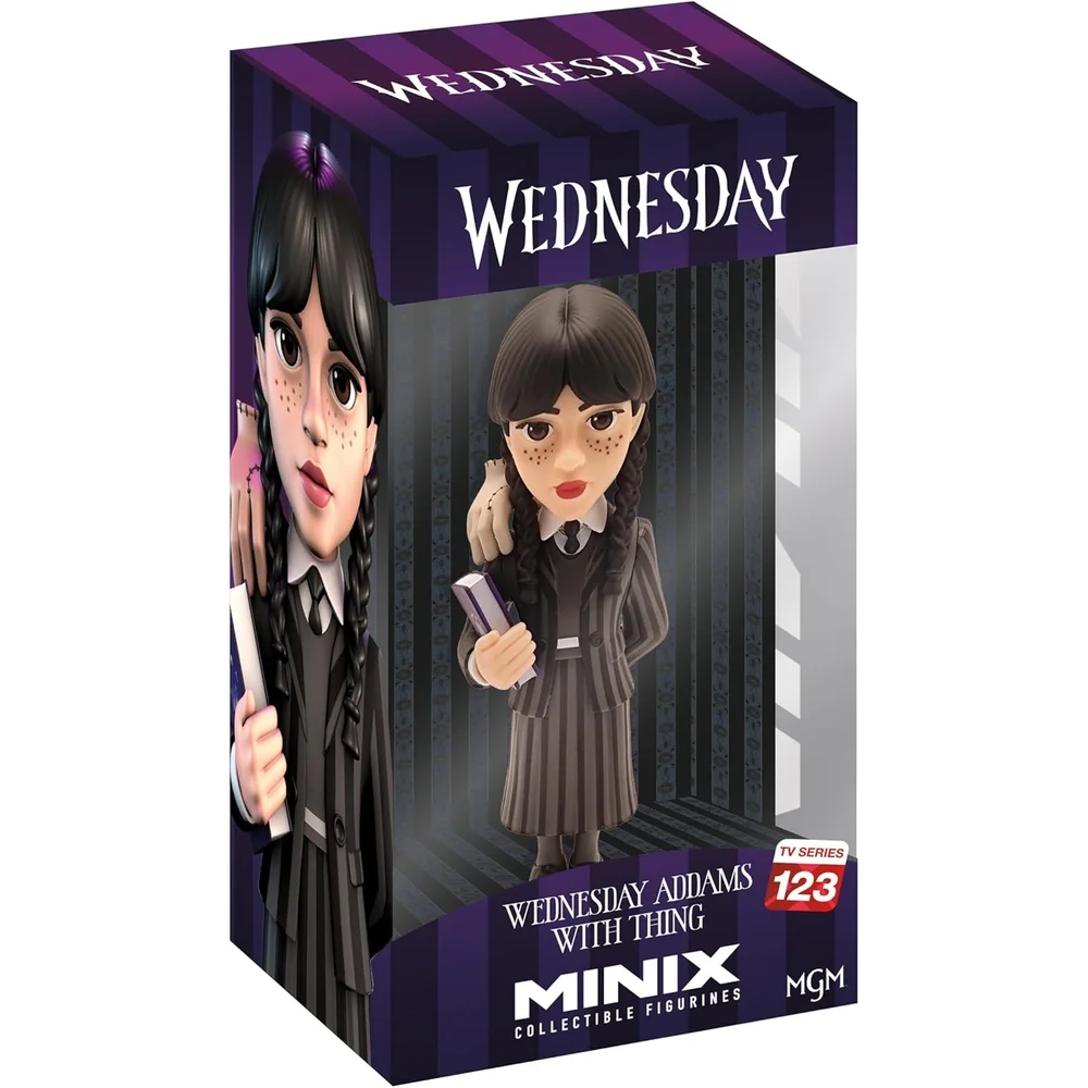BANDAI MINIX WEDNESDAY ADDAMS&THING 12CM Image 1