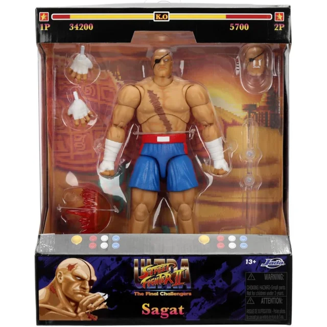 SAGAT STREET FIGHTER 6" DELUXE COLLECTOR FIGURE JADA TOYS