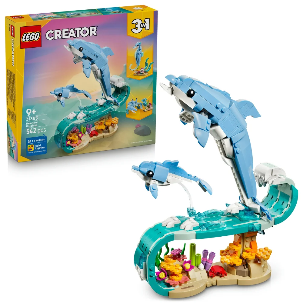 LEGO Creator 3in1 Sea Animals: Beautiful Dolphins Toy 31385 Image 1