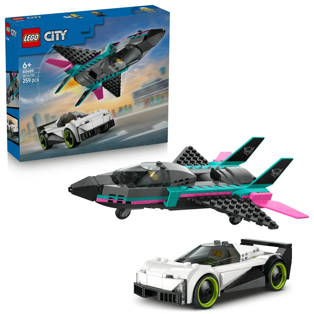 LEGO City Jet vs. Car Toy Cars and Jet Toy Playset 60489 Image 1