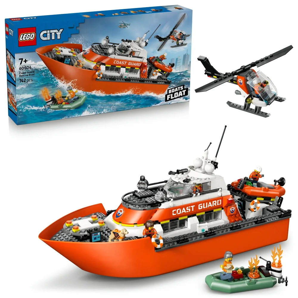 LEGO City Coast Guard Rescue Boat & Helicopter Playset 60504 Image 1