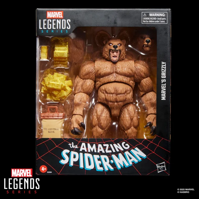Marvel Legends Series Marvel’s Grizzly, Spider-Man Comics Collectible 15-cm-scale Action Figure
