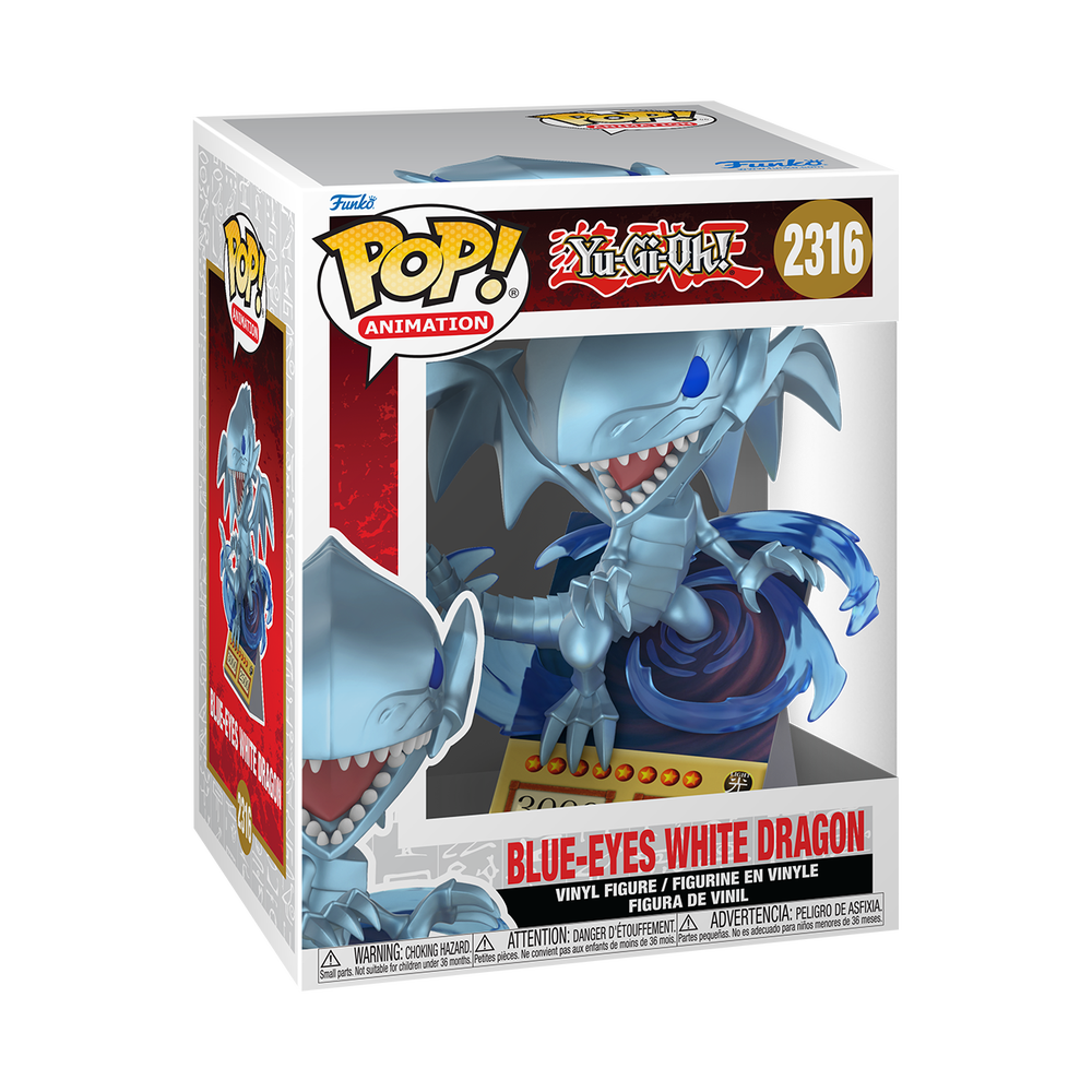 Yu-Gi-Oh Funko POP! Blue Eyes White Dragon Card Premium Vinyl Figure Image 1