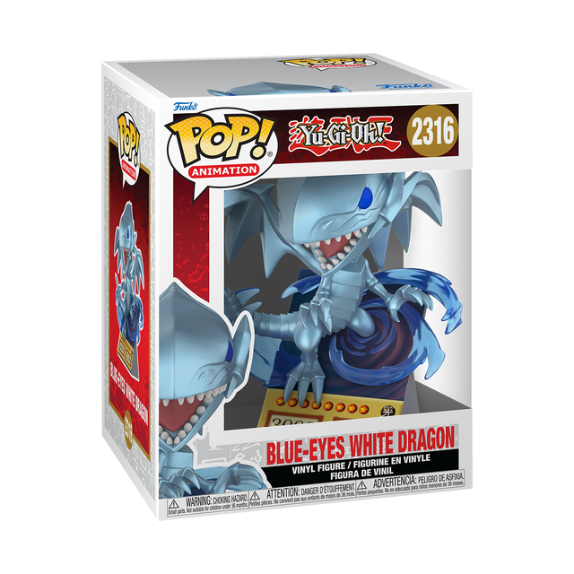 Yu-Gi-Oh Funko POP! Blue Eyes White Dragon Card Premium Vinyl Figure