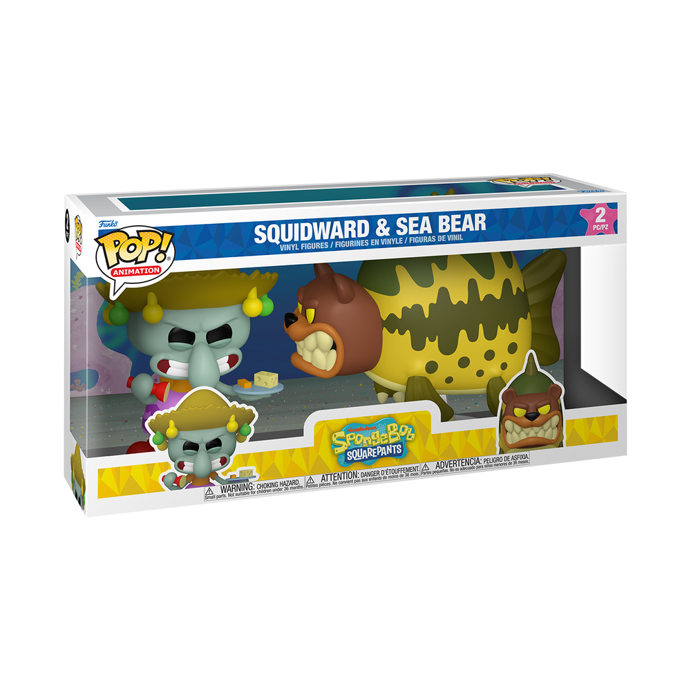 SpongeBob SquarePants Funko POP! Squidward Tentacles and Sea Bear 2 Pack Vinyl Figure Image 1