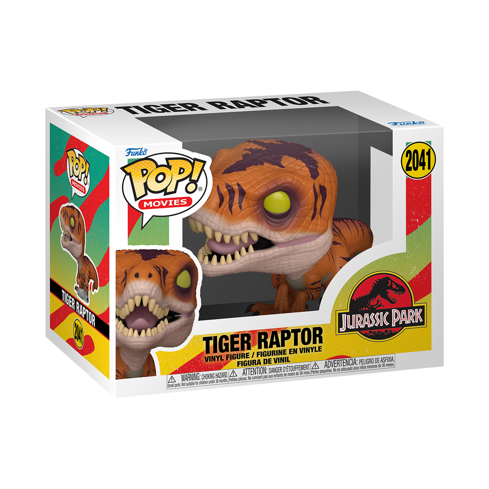Jurassic Park Funko POP! Tiger Raptor Vinyl Figure Image 1
