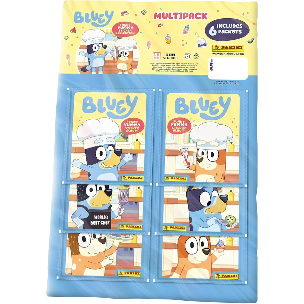 Panini Bluey Funny Yummy Sticker Collection Multipack Image 1