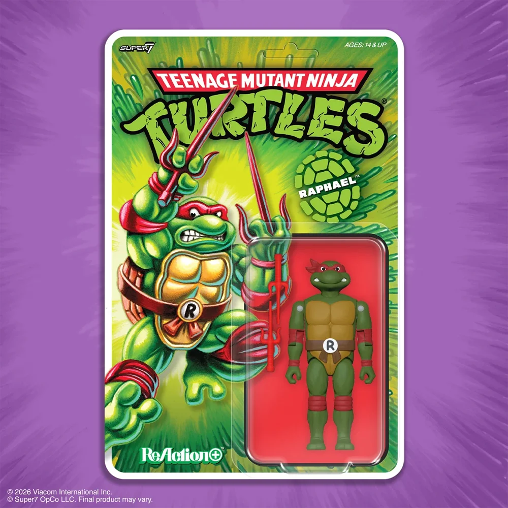 Teenage Mutant Ninja Turtles ReAction+ Wave 01 - Raphael Super7 Image 1