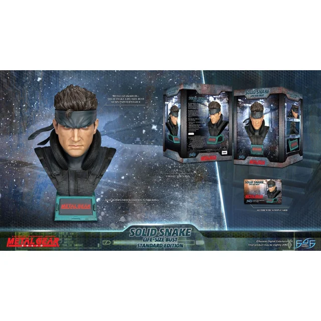 First 4 Figures Metal Gear Solid 1/1 Scale Solid Snake Life-Size Bust Resin Statue (56cm)