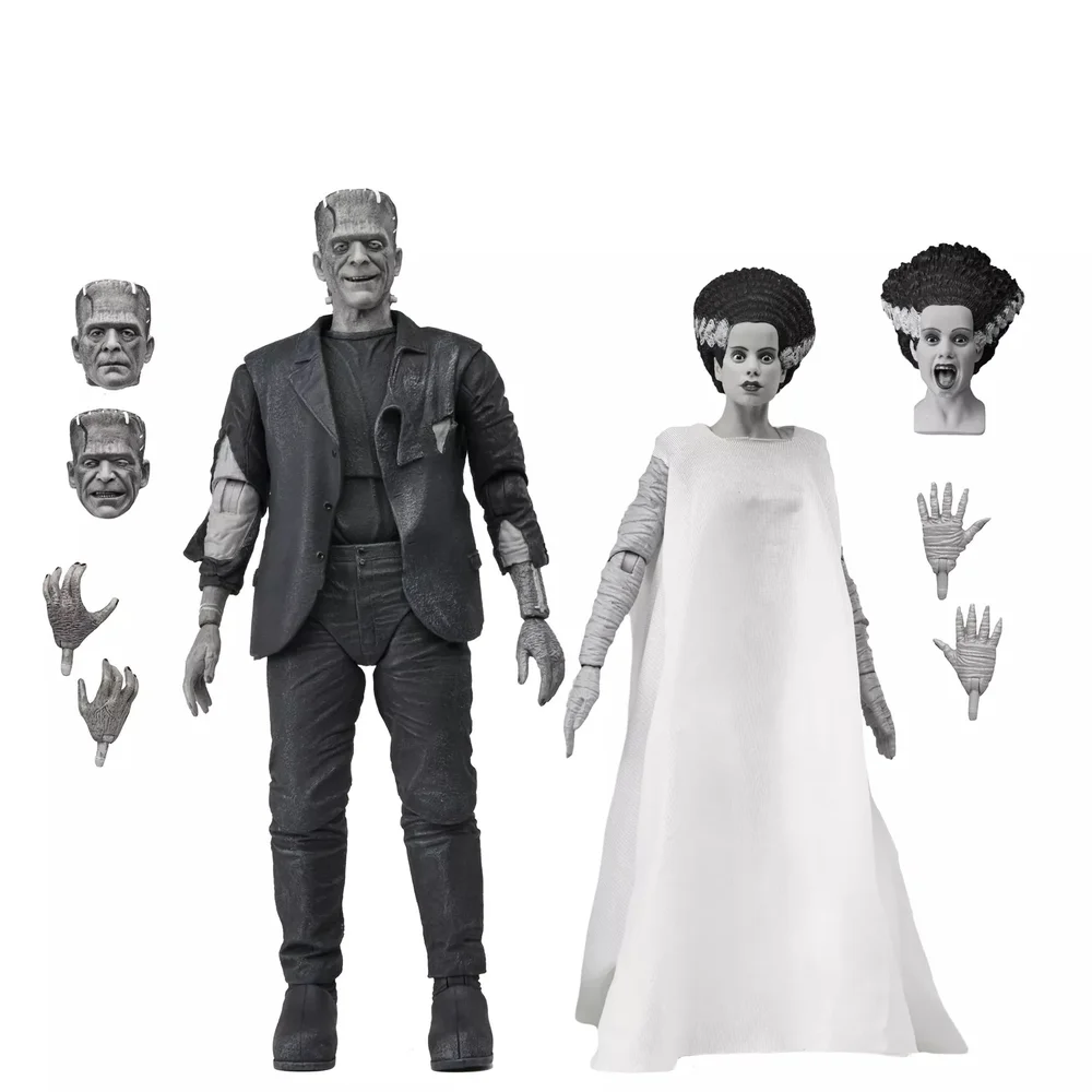 NECA Universal Monsters Bride Of Frankenstein Monster And His Mate 2-Pack 7 Inch Scale Action Figure (B/W Version) Image 1