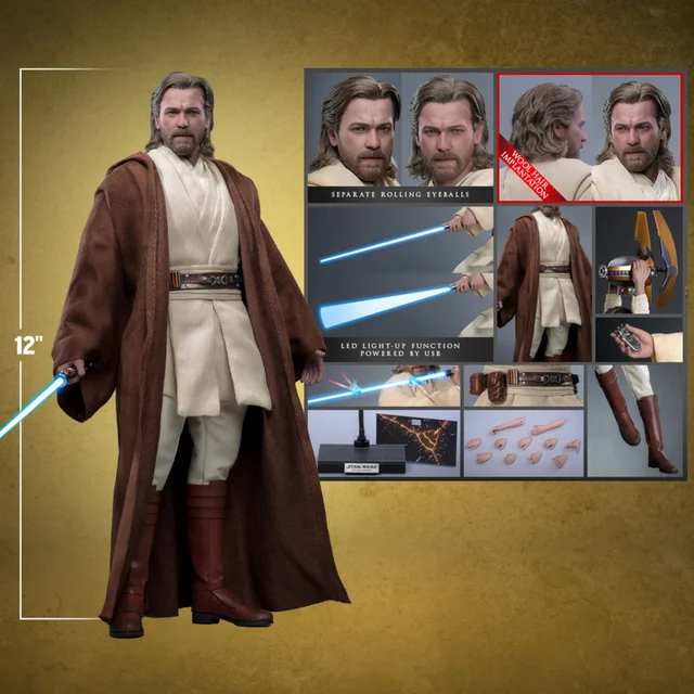 Hot Toys 1/6th Scale Star Wars Episode II Attack of the Clones Obi-Wan Kenobi Artisan Edition Statue