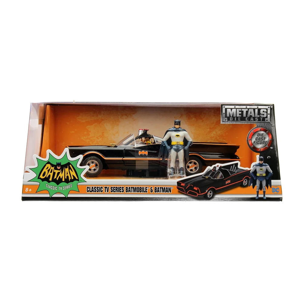 Batman 1966 Classic Batmobile W/Figure 1:24 Jada Toys Image 1