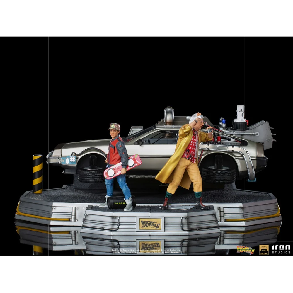 Iron Studios Back to the Future II Delorean Full Set Deluxe Art Scale 1/10 Statue Image 1
