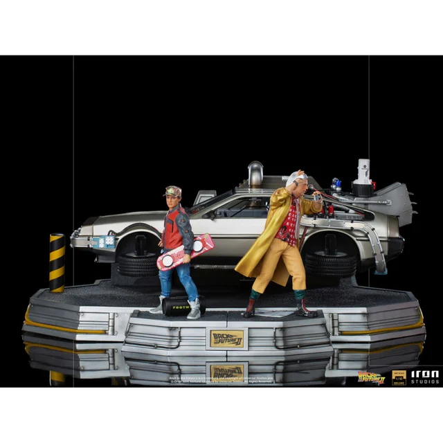 Iron Studios Back to the Future II Delorean Full Set Deluxe Art Scale 1/10 Statue