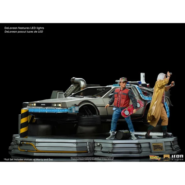 Iron Studios Back to the Future II Delorean Full Set Deluxe Art Scale 1/10 Statue