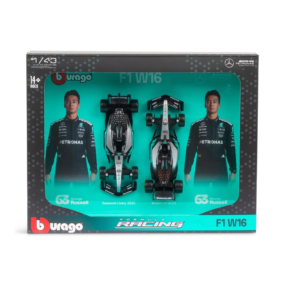 Bburago F1 Mercedes AMG W16 2025 Russell Driver Two Pack 1:43 Scale Model Image 1