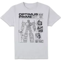 Transformers Optimus Prime Schematic Men's T-Shirt - White - undefined undefined