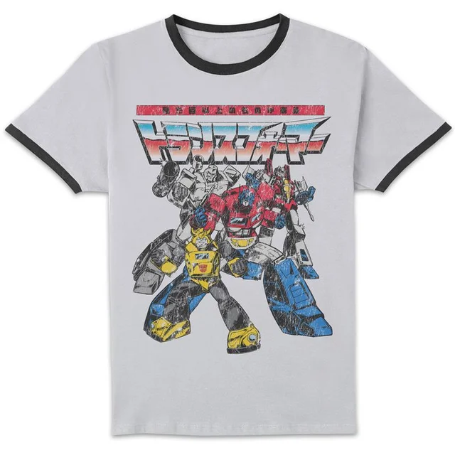 Transformers Retro Japanese Comic Ringer T-Shirt - White/Black