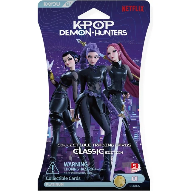 K-Pop Demon Hunters Collectible Trading Cards Classic Edition Foil Blister Box (12 Packs)
