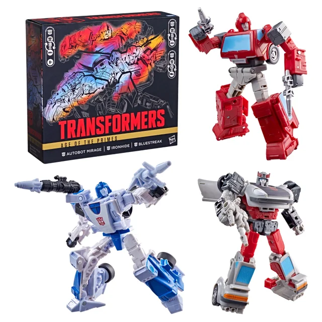 Transformers Age of the Primes 3-Pack Includes Deluxe Class Autobot Mirage and Bluestreak and Voyager Class Ironhide