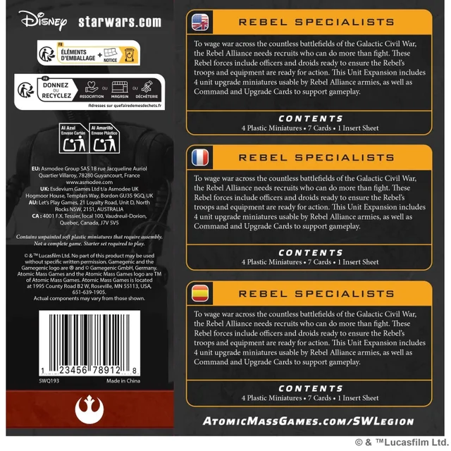 Star Wars: Legion Rebel Specialists Expansion