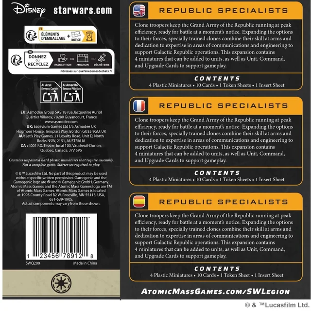 Star Wars: Legion Republic Specialists Expansion